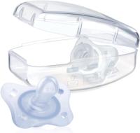 Chicco PhysioForma - Chupete de Silicona - Apoyan la Respiración Fisiológica y Favorecen el Desarrollo Correcto de la Boca del Bebé - Pack 2 Piezas, transparente blanco y Azul - Edad recomendada 0 - 2 meses - details 0