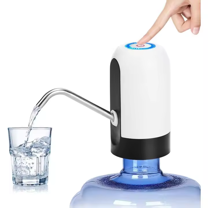 Bomba de Agua Eléctrica portátil con Carga USB, dispensador de Agua de 5 galones para Cocina, Hogar, Oficina y Camping (Blanco) - 1