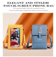 Bolso Bandolera De Cuero Sintético Moda Con Pantalla Táctil Y Pochete Exterior Para Mujer Estilo Inglés Vertical Con Slots Para Tarjetas - details 1