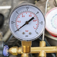 Gauge De Presión Baja Para Combustible Aire Hidráulico 50mm 0/15 PSI 0/1 Bar 1/4 BSPT Medidor Analógico De Rango Máximo 49 PSI - details 2