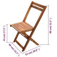 vidaXL Mesa y sillas bistró plegables 3 pzas madera maciza de acacia - details 7