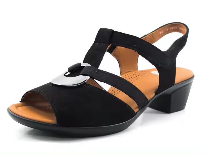 Sandalia color negro Ara chapa - 1