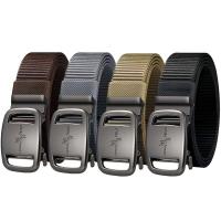 Cinturón De Lona Negra Para Hombre Con Hebilla Automática Estilo Casual De Marca Calidad Superior Para Jeans Y Ropa Casual - details 1