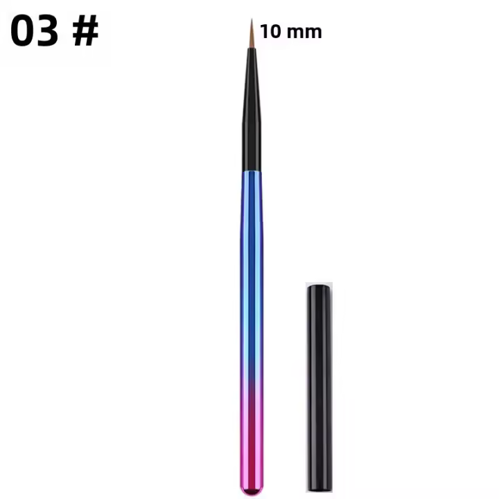 Cepillo De Uñas Colorido Para Gel UV Liner Cepillo Plano Oval Unisex Herramienta De Arte De Uñas Pincel Universal Para Pintura Ombre - 1