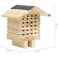 vidaXL Hotel para abejas de madera maciza de abeto 22x20x20 cm - details 7