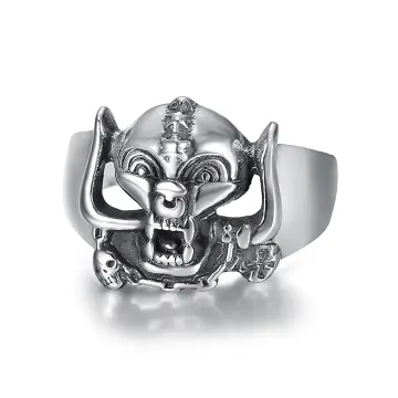 Joyería Masculina Abrebotellas Anillos Hombre JewelryWe - Acero Inoxidable Gótico Calavera Abrebotellas Oura Ring