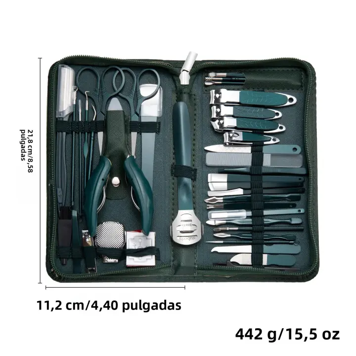 Set De Manicura Y Pedicura 40 Piezas Kit De Tijeras Y Herramientas De Cuidado De Los Pies En Acero Inoxidable Con Estuche De Cuero Incluido Rasos Y Afeitadora De Callos - 1
