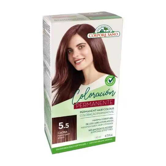 Coloracion permantente 5.5 Tinte caoba 140ml Corpore Sano - 1