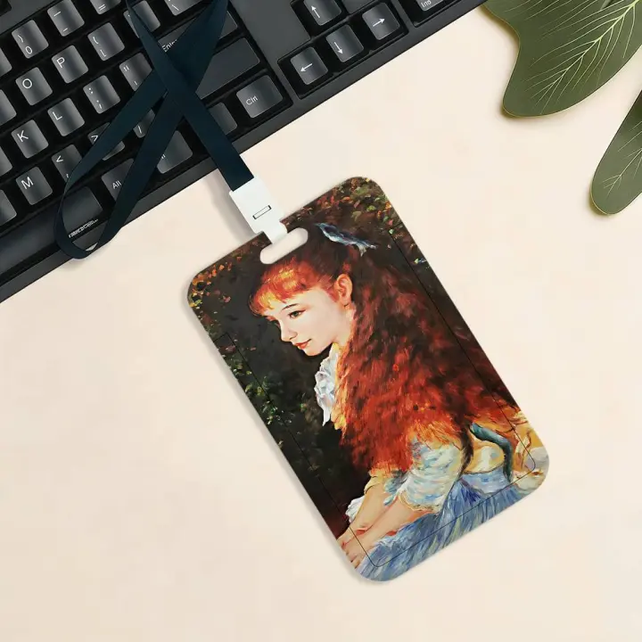 Portatarjetas Art Pierre-Auguste Renoir Para Estudiantes Y Trabajo Con Correa Negra Material PVC Tamaño Clásico - 1