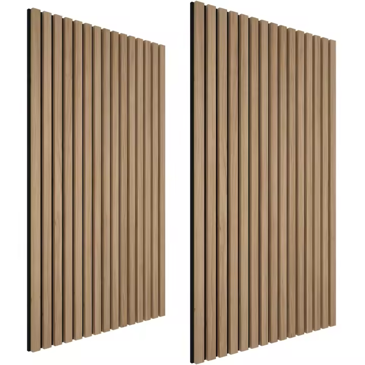 Tectake - Paneles acusticos decorativos SONIC WALL de MDF, Juego de piezas, 60 x 120 x 2,1 cm cada uno, Chapa de madera real, Absorción acústica, Tejido de fieltro y madera, Insonorización acústica para pared, Listones de madera, Alta calidad - 1