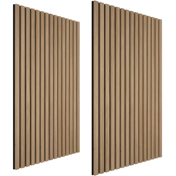 Tectake - Paneles acusticos decorativos SONIC WALL de MDF, Juego de piezas, 60 x 120 x 2,1 cm cada uno, Chapa de madera real, Absorción acústica, Tejido de fieltro y madera, Insonorización acústica para pared, Listones de madera, Alta calidad - 1