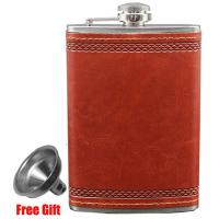 Flasque De Hips Con Taza 9Oz De Acero Inoxidable Para Licor Regalo Para Hombres Set De Alcohol Con Cuero PU Y Botiquín Portátil Para Exteriores Whiskey - details 10