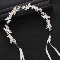 Diadema De Flores Y Hojas Para Mujer Boda Con Cristales Y Perlas Accesorios De Cabello Para Novia Adorno Para El Cabello Adulto - details 1