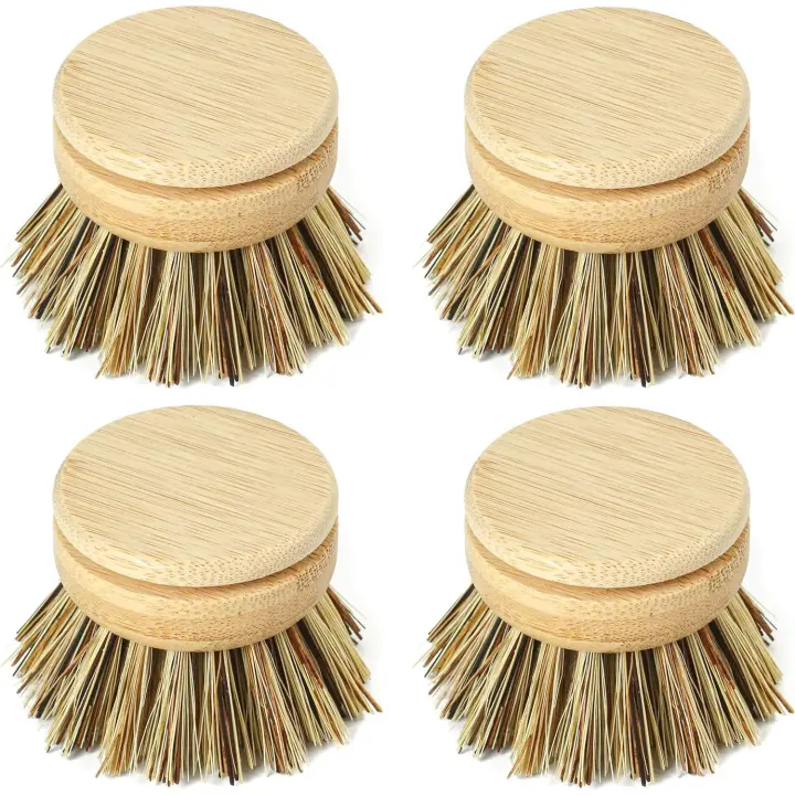 Jungle Culture Cabezales de Cepillo de Repuesto para cepillos ecológicos、Cabezales de Cepillo de Cocina de Madera Paquete de 4 - 1