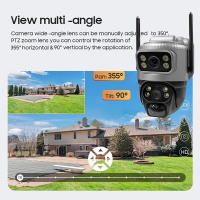 Cámara Solar WiFi Exterior Con Doble Lente PTZ Bajo Alimentación Cámara De Video IP De Seguridad Con Detección De Movimiento PIR CCTV Vigilancia - details 6