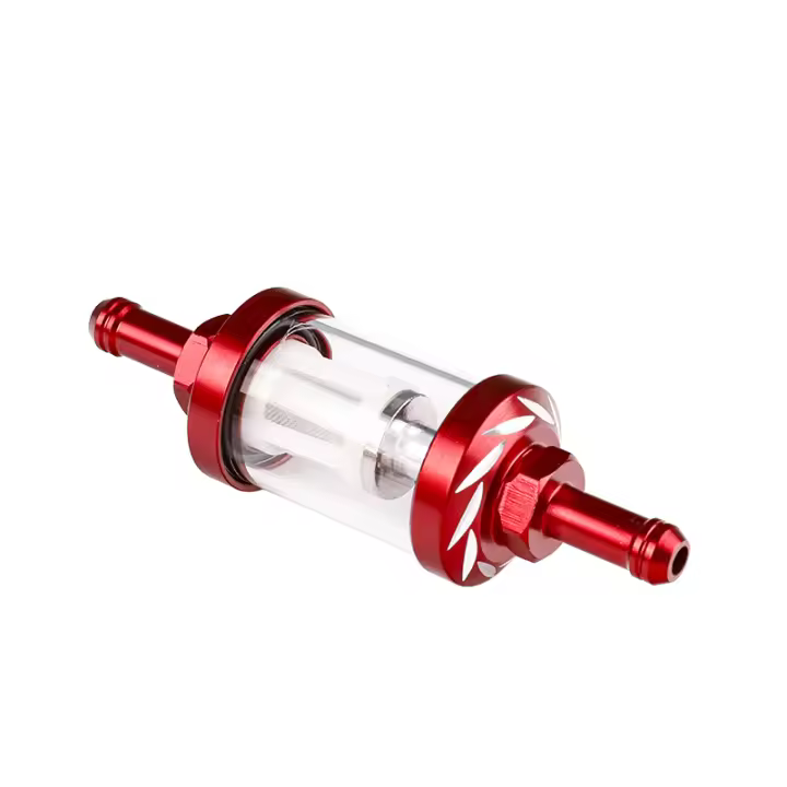 Filtro De Aceite Para Motocicleta 8mm Accesorios Universales De Aluminio Pulido Y Cromado Para Gasolina Y Motores De Gasolina Para ATV Y Bicicletas De Pista - 1