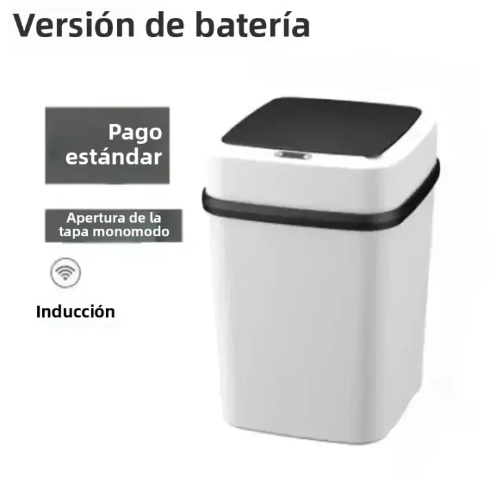 Bandeja Inteligente De 15L Con Sensor Automático Cubierta Impermeable Reciclaje Para Cocina Baño Hogar Ecológica Y Moderna - 1