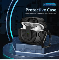 Funda De Carbono Para Airpods 4/3/2 Y pro Con Hebilla De Escalada Cierre Seguro Carcasa Rígida Para Auriculares Material TPU+PC - details 2