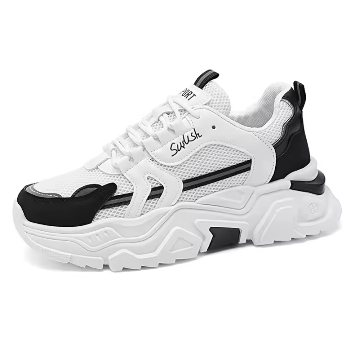 Zapatos De Running Casuales Para Hombre Con Panel De Malla Transpirable Y Suela Gruesa Zapatos Deportivos De Moda Para Exteriores Zapatos Suaves Para El Verano - 1