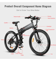 Samebike Radios de lo26-II-FT-YD Rueda 48v14ah plegable Bicicleta Eléctrica de Montaña con Bathería de Lithium de 21 velmodades - details 12
