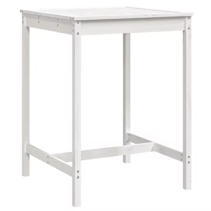 Mesa de Jardín Madera Maciza Pino Blanco 82,5x82,5x110 cm - 1