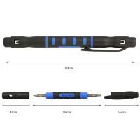 Destornillador De Bolsillo Multifuncional Para DIY Herramienta De Reparación Portátil Con Cabezal De Fijación Magnética De Acero De Carbono - details 3