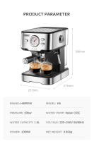 Cafetera HiBREW H5 de 1050W, Máquina de Café Espresso y Cappuccino Semi-Automática de 20 Bares, Capacidad de 1.5L, Pantalla de Temperatura - details 11