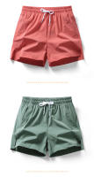 Shorts De Verano Para Hombre En Color Sólido Moda Casual Con Cintura Elástica Y Doble Bolsillos Estilo Deportivo Para Playa - details 2