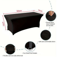 Cubierta De Mesa Elástica De 6FT Protección Para Mesas Rectangulares Plegables Para Fiestas En Casa Y Exteriores Material De Poliéster 100% - details 3