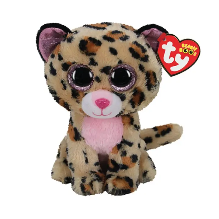 Peluche de Livvie leopardo con 15cm de TY Beanie Boos con ojos grandes - 1