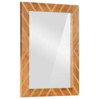 vidaXL Espejo de baño madera maciza mango marrón y cristal 50x70x3 cm - details 1