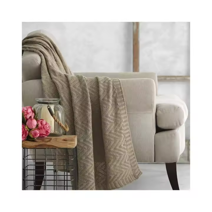 Lanovenanube - Plaid Multiusos de Algodón Reciclado para Decoración Hogar - 130x160 Cm - 1