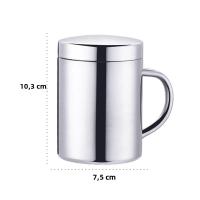 Gran Capacidad Taza De Leche a Presión Acero Inoxidable Con Tapa Para Cocina Oficina Fácil De Sostener Doble Capa De Vidrio - details 5
