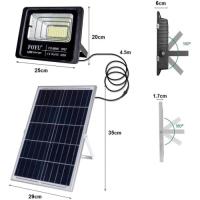 COSHANO Foco LED 40W  exterior solar luz blanca 6500K 110 Leds IP67 mando a distancia sensor crepuscular ahorro energético A - details 1