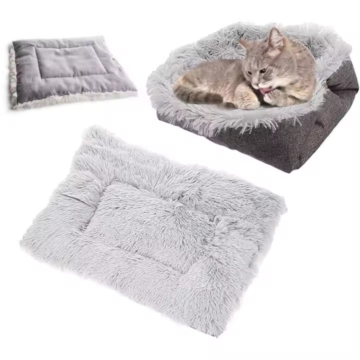 Cama acolchada para gatos, peluche para cachorros, gatitos y perros pequeños, súper suave, cálida, lavable, plegable, saco de dormir, almohadillas térmicas para casa. - 1