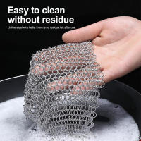 Limpieza Mágica De Hierro Fundido Con Cadena De Anillo Pequeño Limpia Arrugas Resistente Al Rust Never Rust Cepillo De Limpieza De Acero Inoxidable 4-8 Pulgadas - details 13