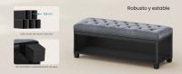 SONGMICS Puff Almacenaje, Baúl con Patas, 40 x 110 x 40 cm, Banco de Pie de Cama, Banco Almacenaje, Soporta hasta 300 kg, para Sala de Estar, Dormitorio, Entrada, Gris Pizarra/ Rosa Jalea - details 1