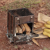 Estufa De Camping Ultraligera De Acero Inoxidable Portátil Para Exteriores Estufa De Madera Plegable Asador De Carbón Para Cocinar - details 1