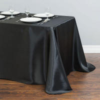 Mantel De Satén Para Fiestas Cumpleaños Bodas Eventos Al Aire Libre Hotel Banquete Comidas Hogar Decoración Tamaño Grande Poliéster 100% - details 2