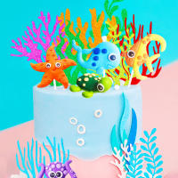 Toppers De Pastel De Mar LaVenty Tema Oceánico Decoraciones Para Cumpleaños Y Revelación De Género Figuras De Animal Marinos Para Pasteles Y Cupcakes - details 4