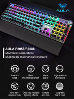 Teclado Mecánico AULA F2088 Punk Keycap Retro 104 Teclas Con Perilla RGB Retroiluminación Teclado De Juegos Con Anti-ghosting Y Soporte Para Muñeca - details 0