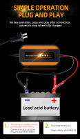 Cargador De Batería Automático EAFC 12V 3A Para Coche Con Pantalla LCD Mantenedor De Batería Para Motocicleta Y Vehículos Con Baterías Húmedas O Secas - details 8