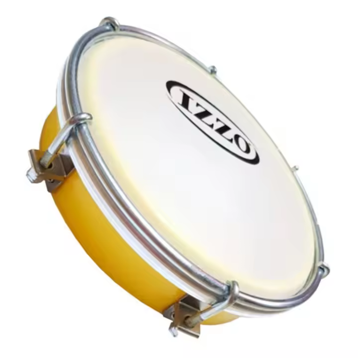 Tamborim 6" Abs Izzo Ref. Iz3691 6 divisiones fijas niqueladas. Amarillo - 1