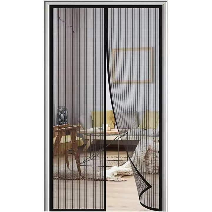 Cortina Mosquitera Para Puertas,  Mosquitera Imantada Puerta 90x210cm Tejido Súper Fino Para Dejar Pasar El Aire, Cierre Magnético Automático Que Evita el Paso de Insectos, Fácil de ensamblar - 1