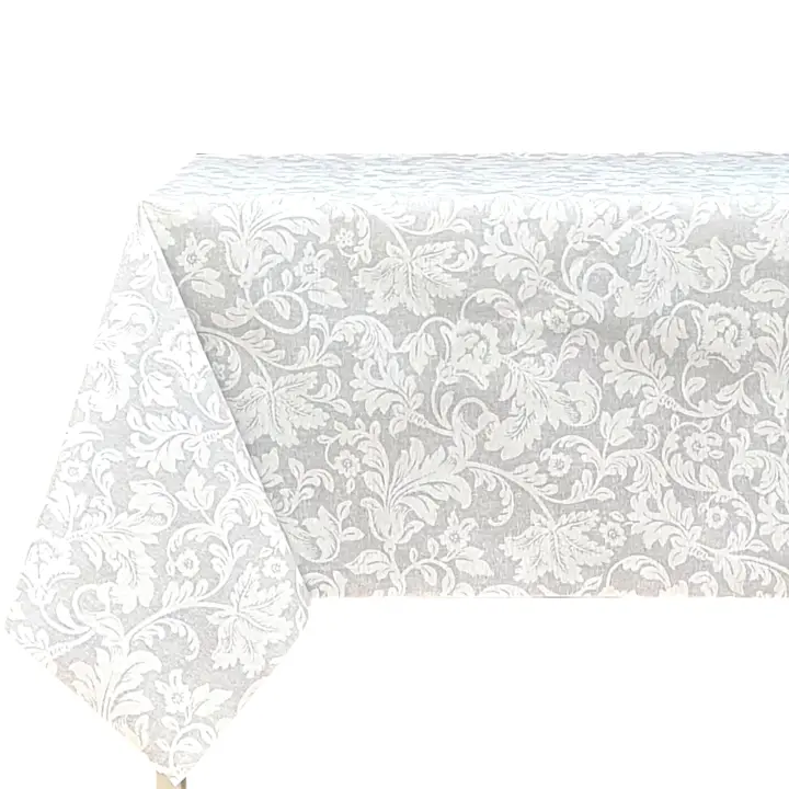 Mantel de tela rectangular, Antimanchas, Fácil de limpiar, Lavable, Impermeable, Ideal para interior y exterior, Flores con blanco - 1
