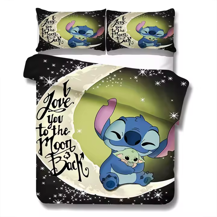 Juego De Sábanas Lilo Y Stitch 3pcs 100% Poliéster Para Niños Y Niñas Sin Relleno Diseño De Stitch Para Cama - 1