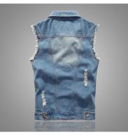 Chaqueta De Jean Sin Mangas Para Hombre 2023 Primavera Azul Negro Estilo Vaquero Chaqueta De Denim Vestido De Cintura Vest - details 14