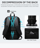 Mochila Heroic Knight Para Hombre 17 Pulgadas Negra Impermeable Con USB Y Compartimento Para Laptop Compatible Con 17.3 Pulgadas Bolsa De Viaje Expansible De Negocios Con Almacenamiento Organizado Y Protección - details 7