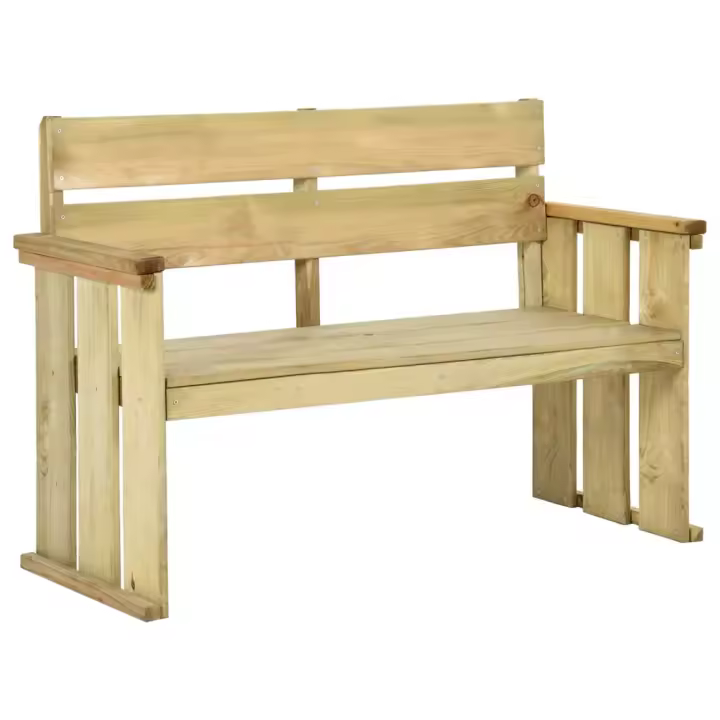 vidaXL Banco de jardín de madera de pino impregnada 121 cm - 1