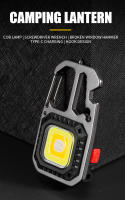 Mini Linterna LED Multifuncional De Cadena USB Recargable Torcha Portátil Para Camping Y Emergencias 500Mah Impermeable Con Batería De 10W - details 1